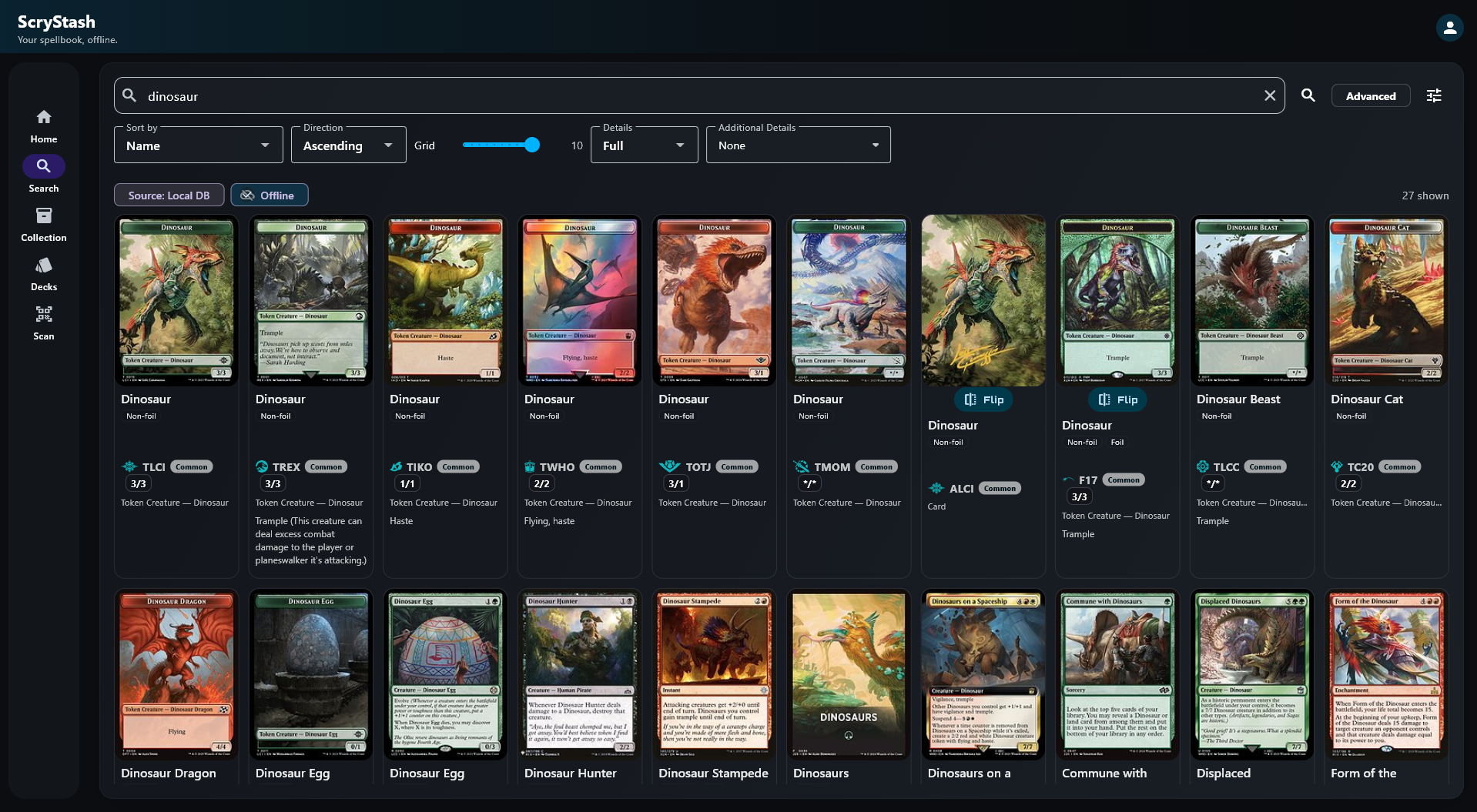 ScryStash collection preview placeholder